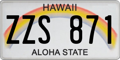 HI license plate ZZS871