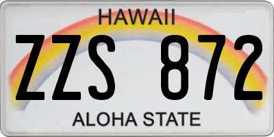 HI license plate ZZS872