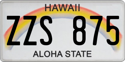 HI license plate ZZS875