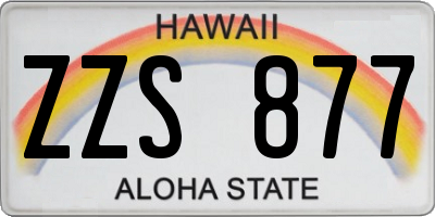 HI license plate ZZS877