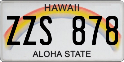 HI license plate ZZS878