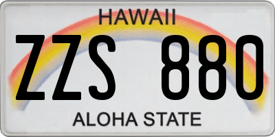 HI license plate ZZS880