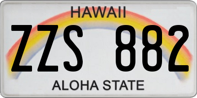 HI license plate ZZS882