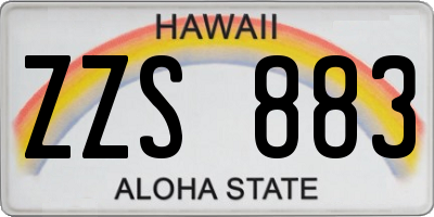 HI license plate ZZS883