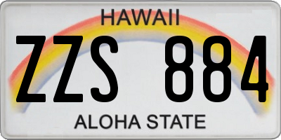 HI license plate ZZS884