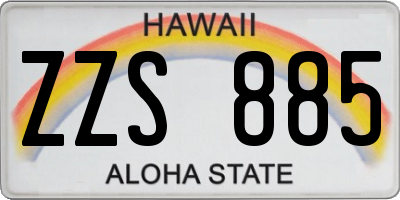 HI license plate ZZS885