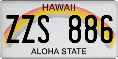 HI license plate ZZS886