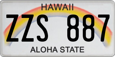 HI license plate ZZS887