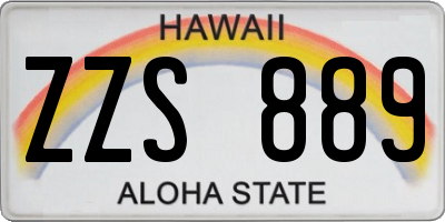 HI license plate ZZS889