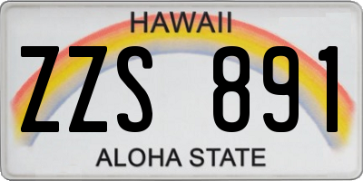 HI license plate ZZS891