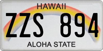 HI license plate ZZS894