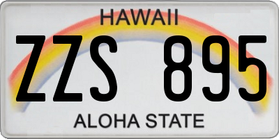 HI license plate ZZS895