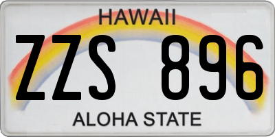 HI license plate ZZS896