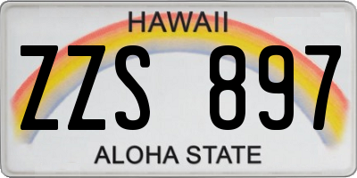 HI license plate ZZS897