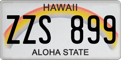 HI license plate ZZS899