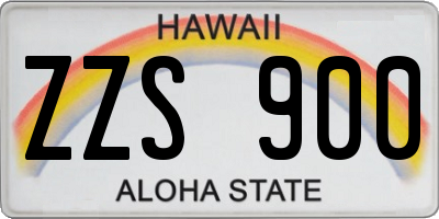 HI license plate ZZS900