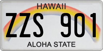 HI license plate ZZS901