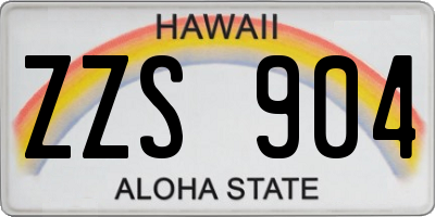 HI license plate ZZS904