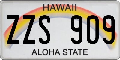 HI license plate ZZS909