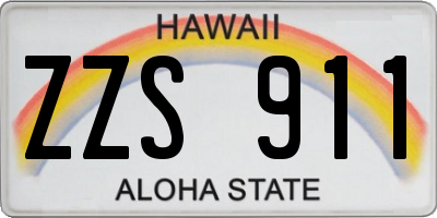 HI license plate ZZS911