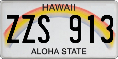 HI license plate ZZS913