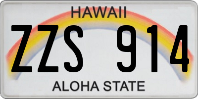 HI license plate ZZS914