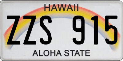 HI license plate ZZS915