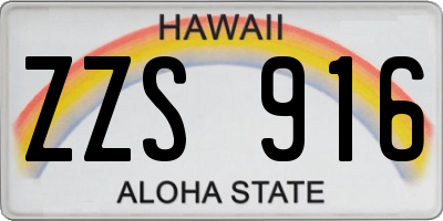 HI license plate ZZS916