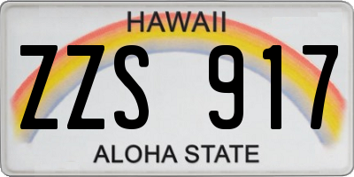 HI license plate ZZS917