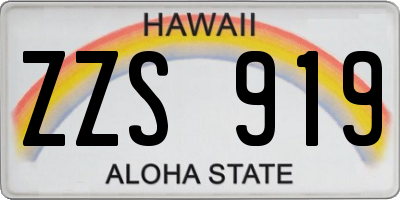 HI license plate ZZS919