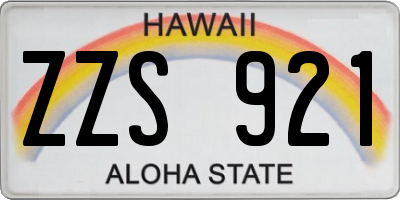 HI license plate ZZS921