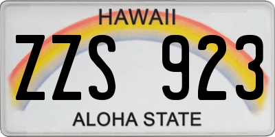 HI license plate ZZS923