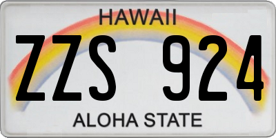 HI license plate ZZS924