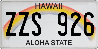 HI license plate ZZS926