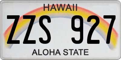 HI license plate ZZS927