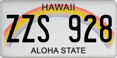 HI license plate ZZS928