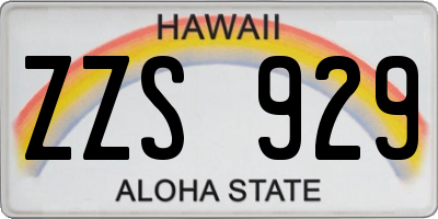 HI license plate ZZS929