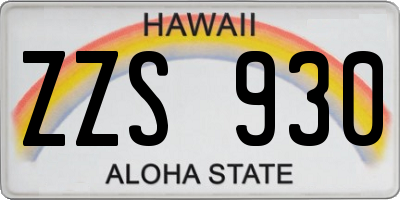 HI license plate ZZS930