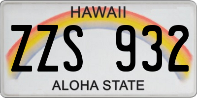 HI license plate ZZS932