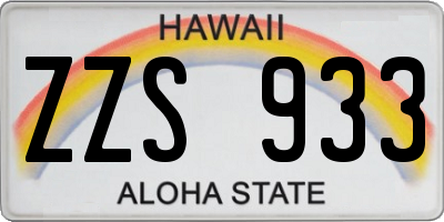 HI license plate ZZS933