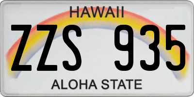 HI license plate ZZS935