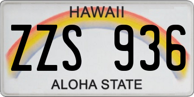 HI license plate ZZS936