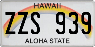 HI license plate ZZS939