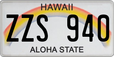 HI license plate ZZS940