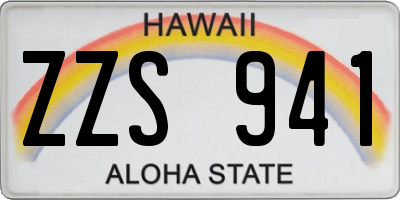 HI license plate ZZS941