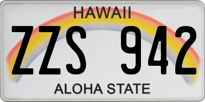 HI license plate ZZS942