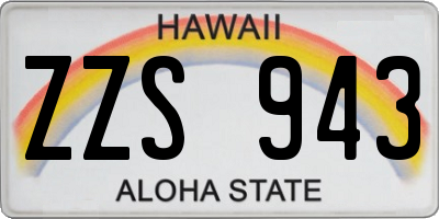 HI license plate ZZS943