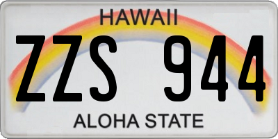 HI license plate ZZS944