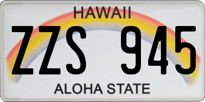 HI license plate ZZS945