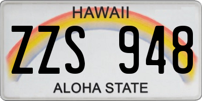 HI license plate ZZS948